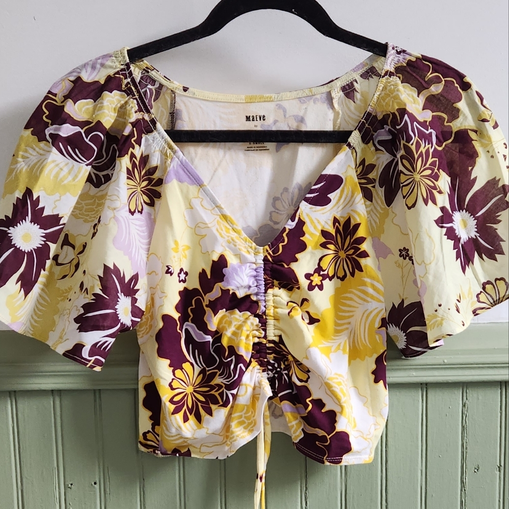 Maeve by Anthropologie Flutter Sleeve Shirt